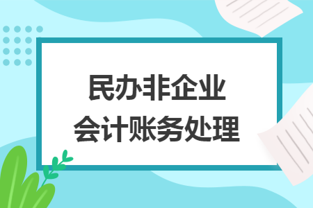 民辦非（fēi）企業會（huì）計賬務處理